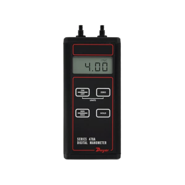 Digital differential manometer, range -4 to 4" w.c.